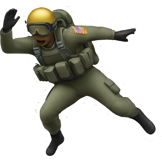 soldier diving emoji