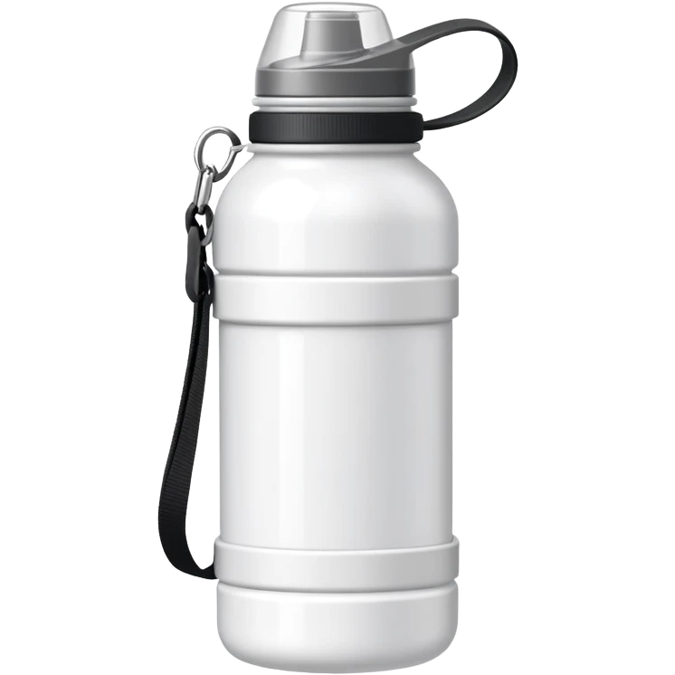 white hiking water bottle canteen with strap emoji