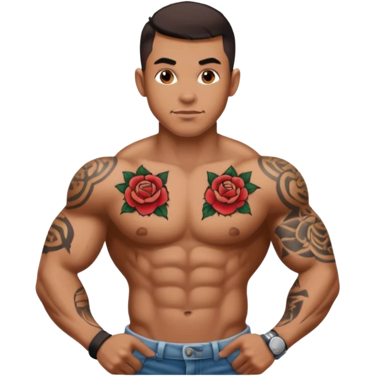 man have more tattoos on his complete body  emoji