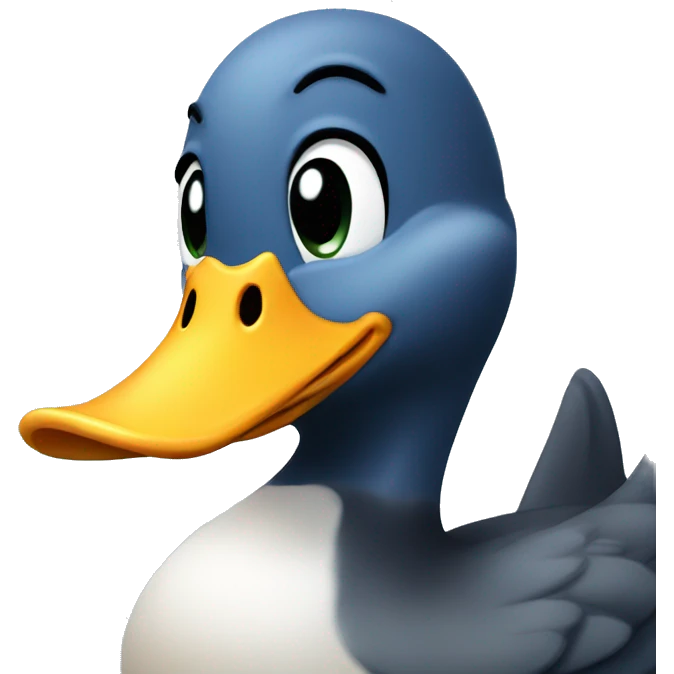 A Smiling blue duck that is showing thumbs up  emoji