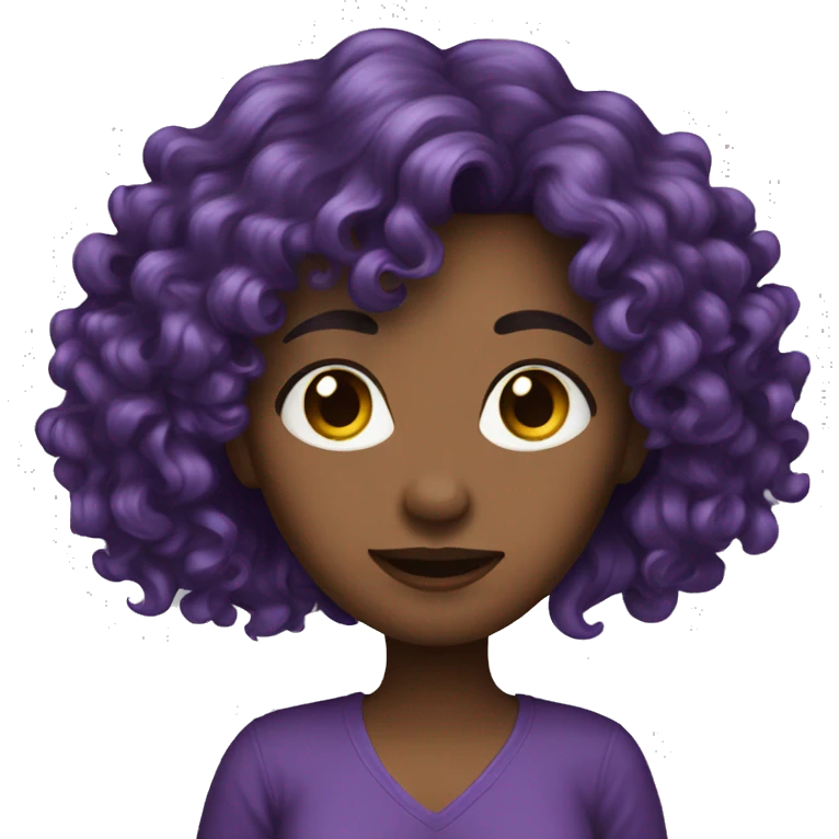 Woman purple long curly hair  emoji