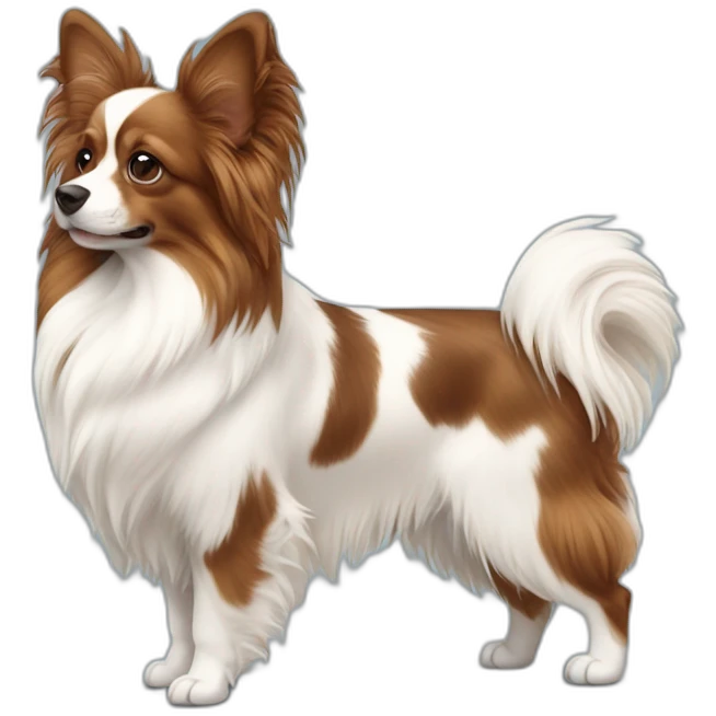 Epagneul papillon avec une glace emoji