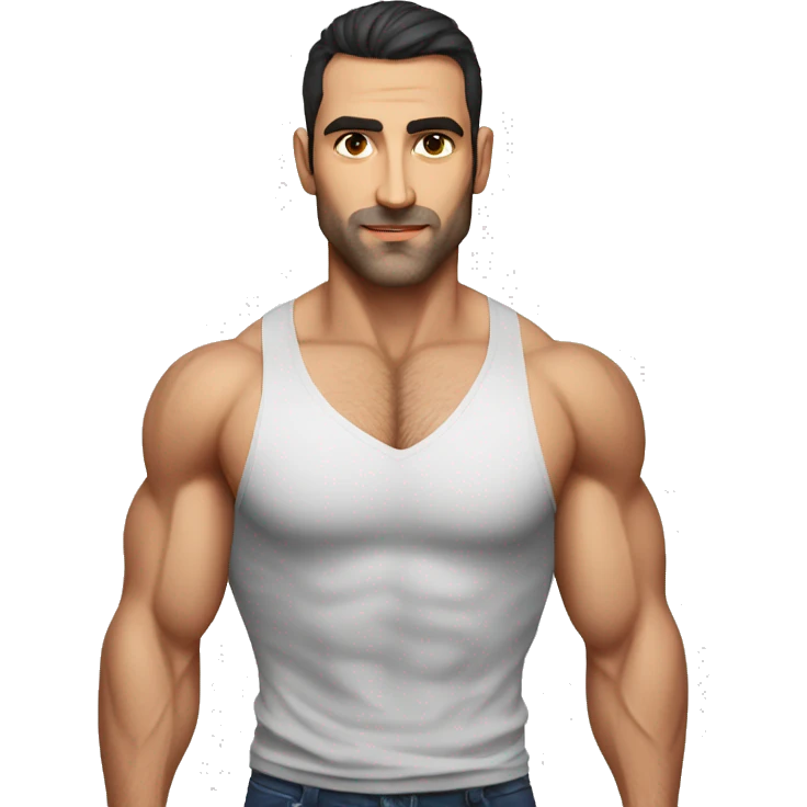 attractive, ripped, stylish armenian man, portrait, nutrionist emoji