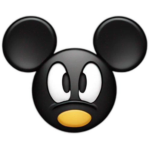 Mickey Mouse with an angry face emoji