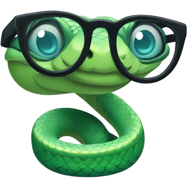 Snake wearing glasses emoji