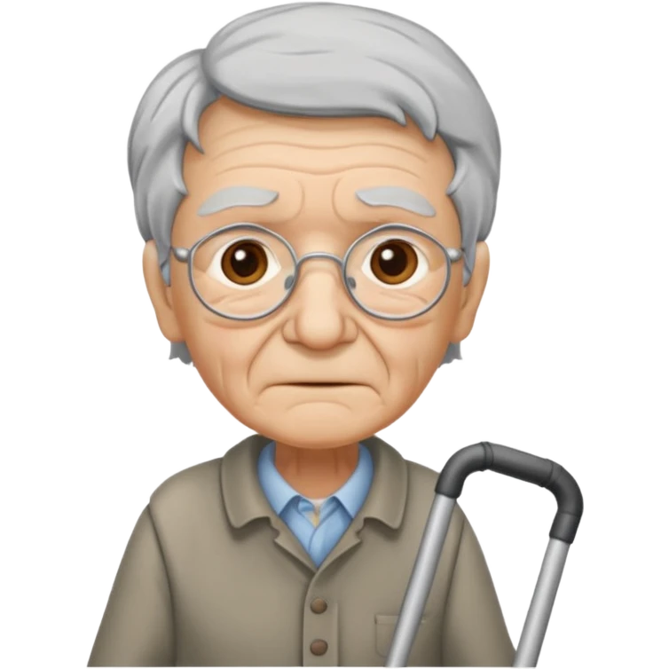 old person with crutch emoji