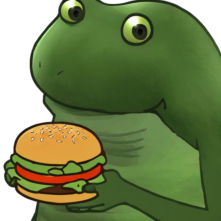 Big fat man with burger emoji