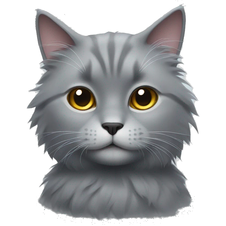 Fluffy grey cat emoji