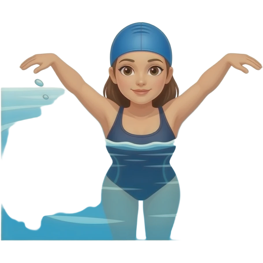 brown-hair girl swimming backstroke emoji