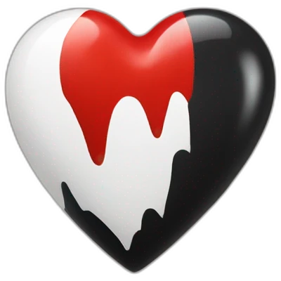 black red white real Heart emoji