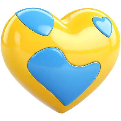 Yellow and blue heart emoji