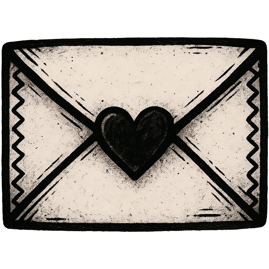 emo style  envelope with a heart seal, no background emoji