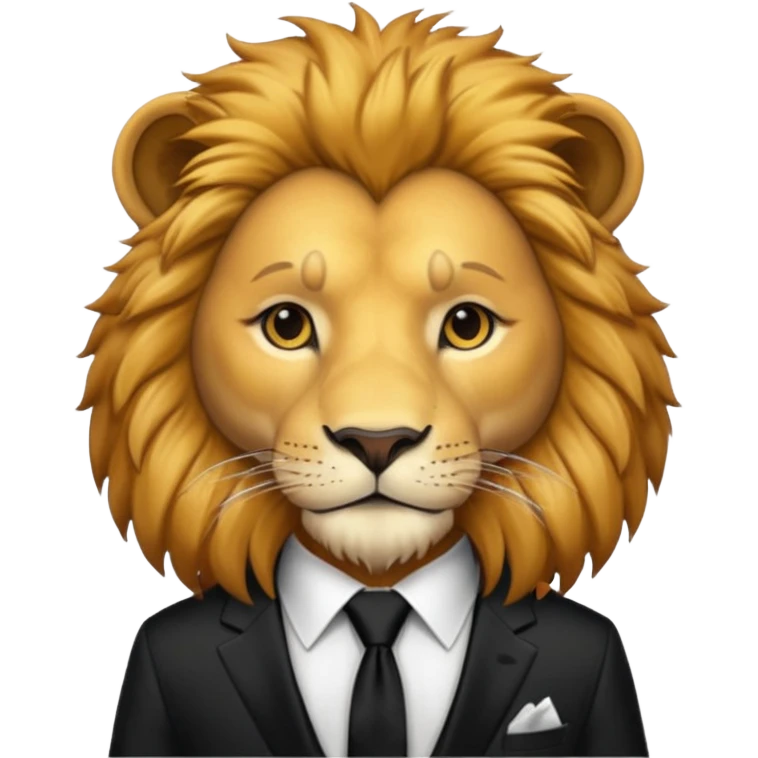 lion black tie emoji