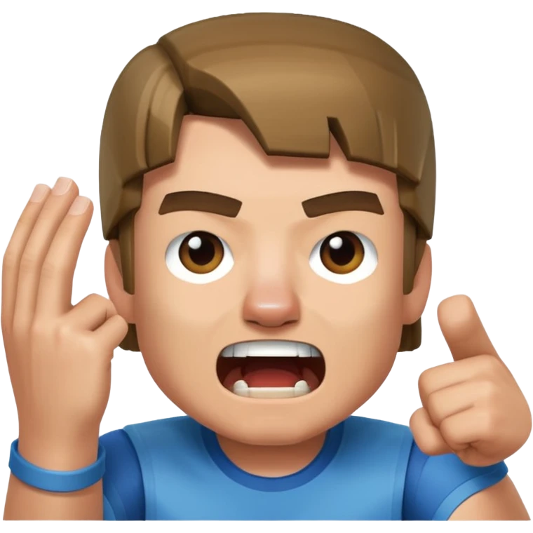 Steve from Minecraft shouts "сосали!?" emoji