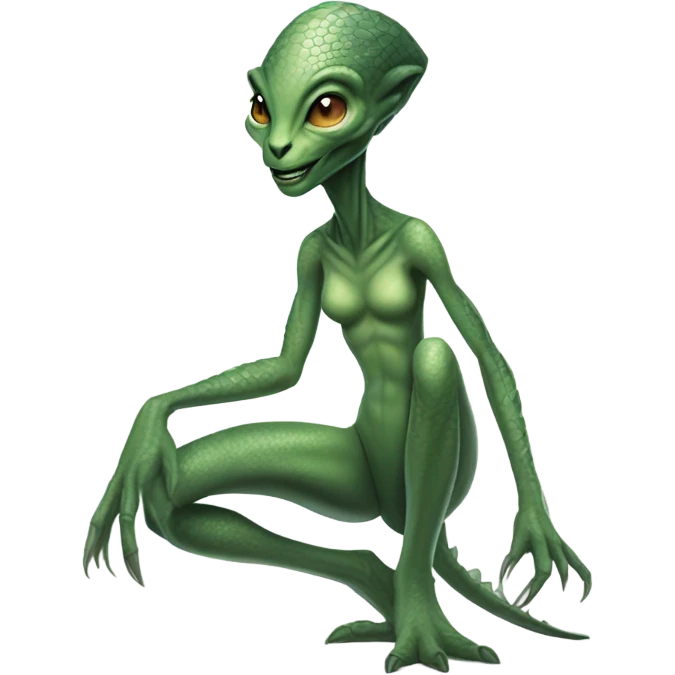 a reptilian alien woman full body emoji