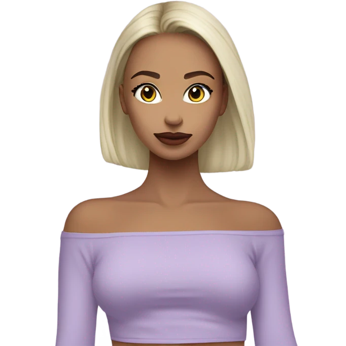 Lilac off shoulder Long sleeve oversize crop top, isolated emoji