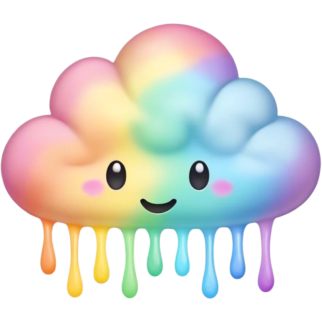 melted pastel rainbow puffy cloud background  emoji
