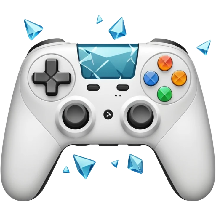 white game controller shattered shattered glass emoji