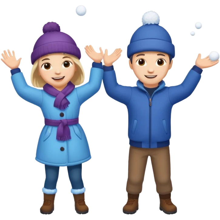 snowball fight pair emoji