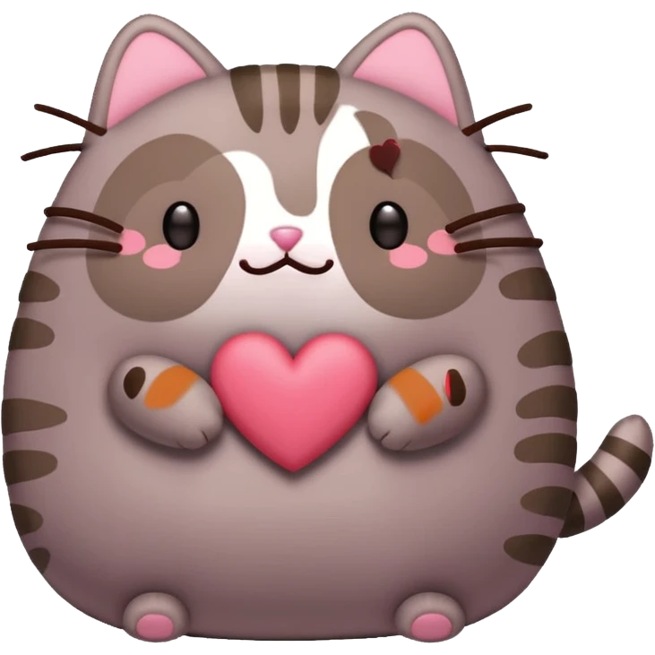 red heart pusheen emoji
