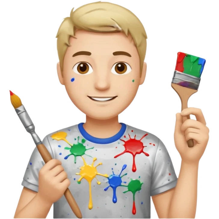happy man painting a picture emoji