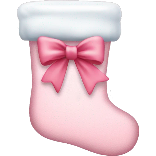  light pink Christmas stocking with bow emoji