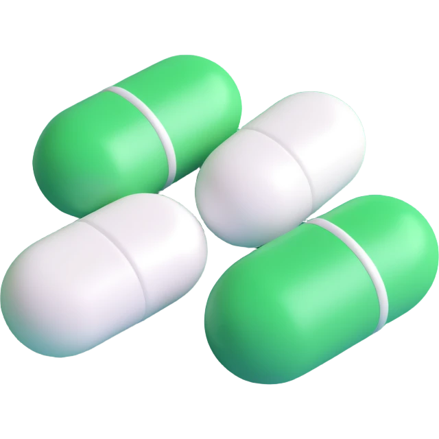 green and white pill emoji