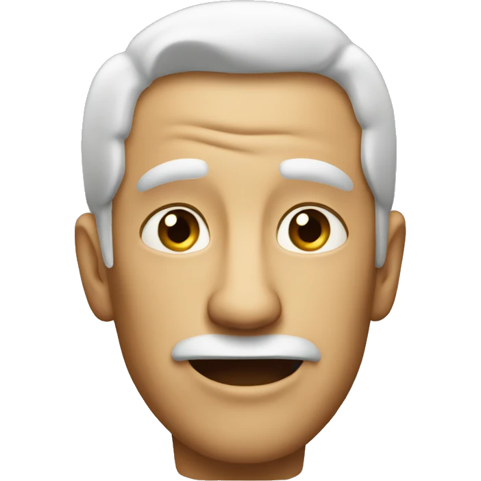 A man not laughing emoji
