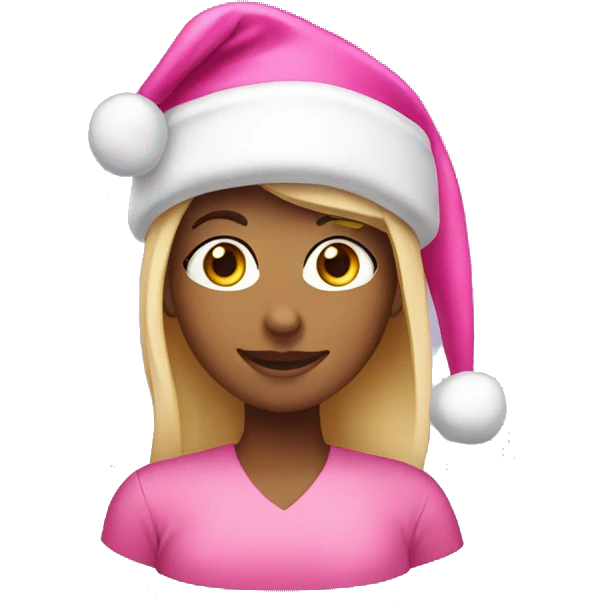 Pink Santa hat girl emoji