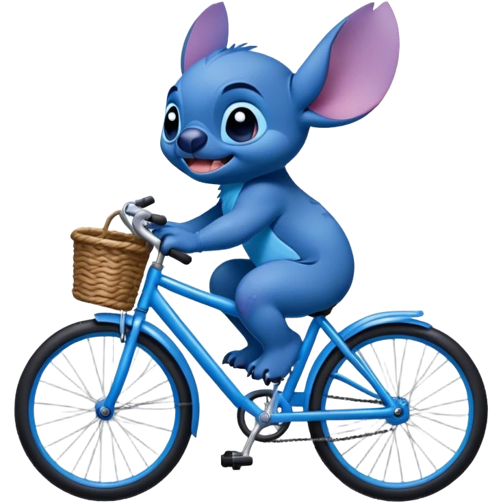 Stitch auf einem Fahrrad  emoji