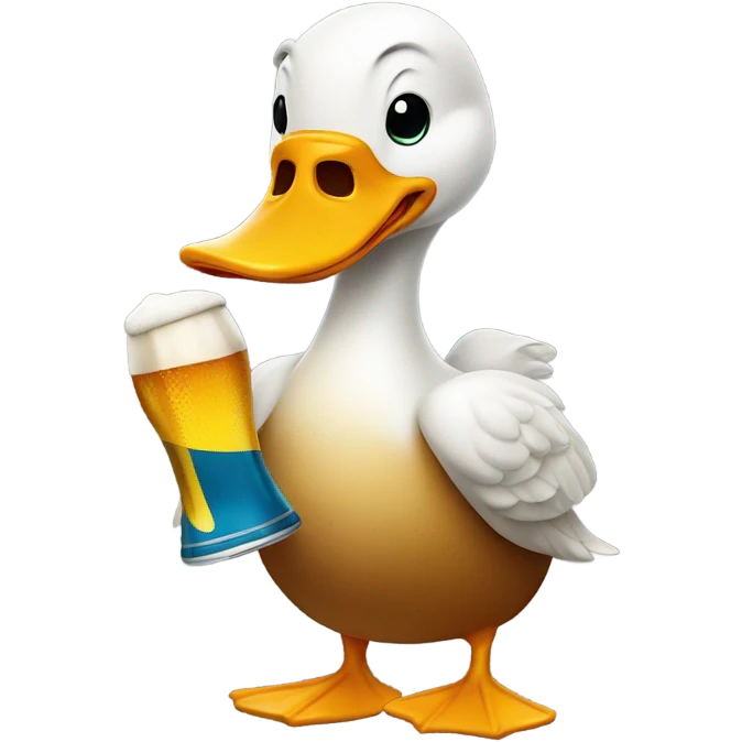 duck holding a beer emoji