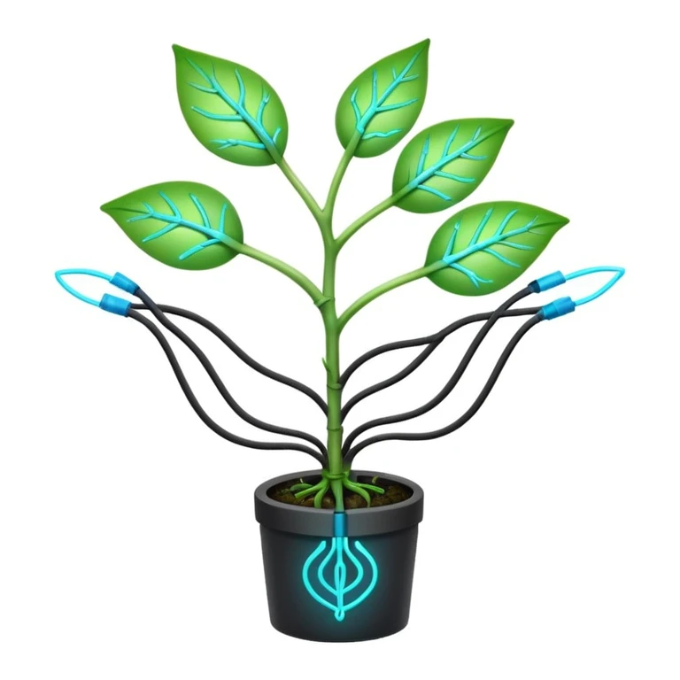 plant sprout with glowing circuit lines emoji