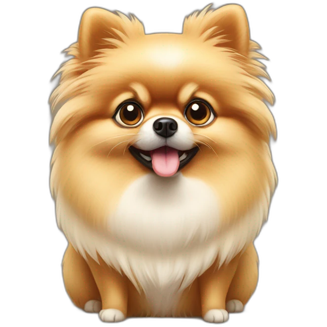 pomeranian with puzzled or confused look emoji