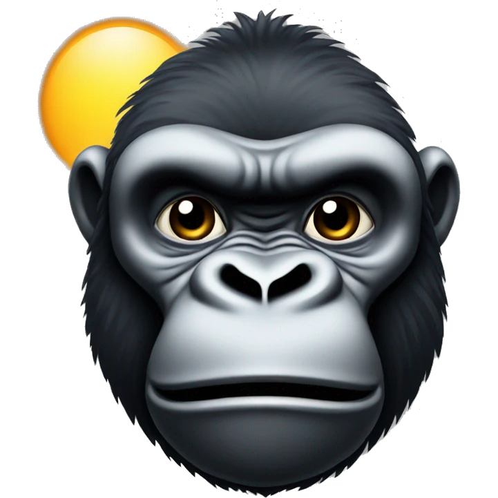 Gorilla in front of a Sun  emoji