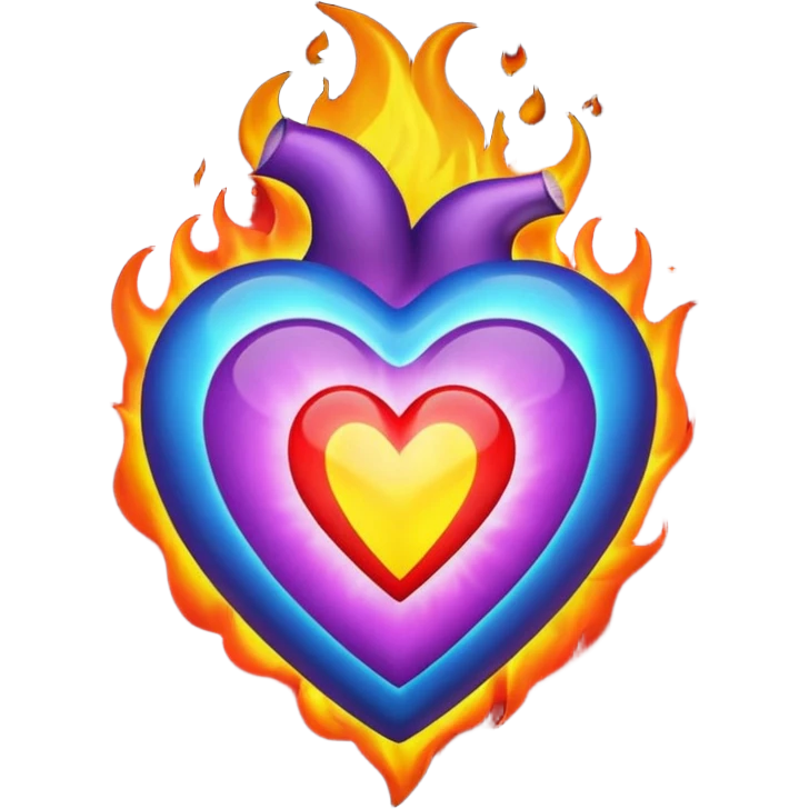 Make flaming hearts in all colours but heart would be separate  emoji