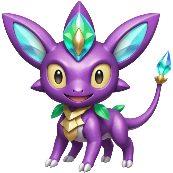 Elemental shimmering lucky charming smiling cute Genesect-Jirachi-Dragalge-Hawlucha-Pokémon-Fakémon-hybrid-creature emoji