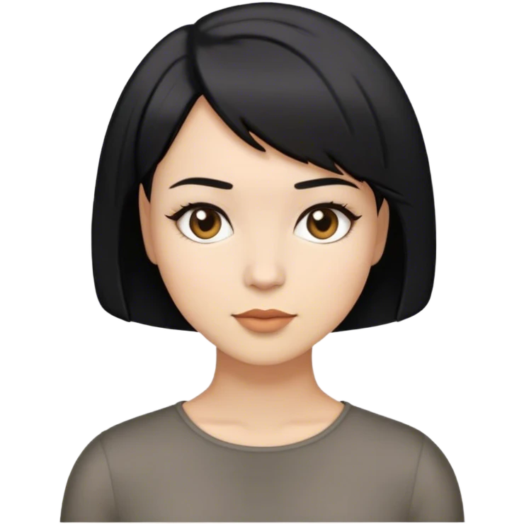 Woman with black short hair, bob hairstyle emoji