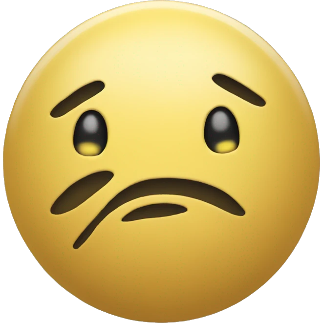 Sad, yellow sphere emoji