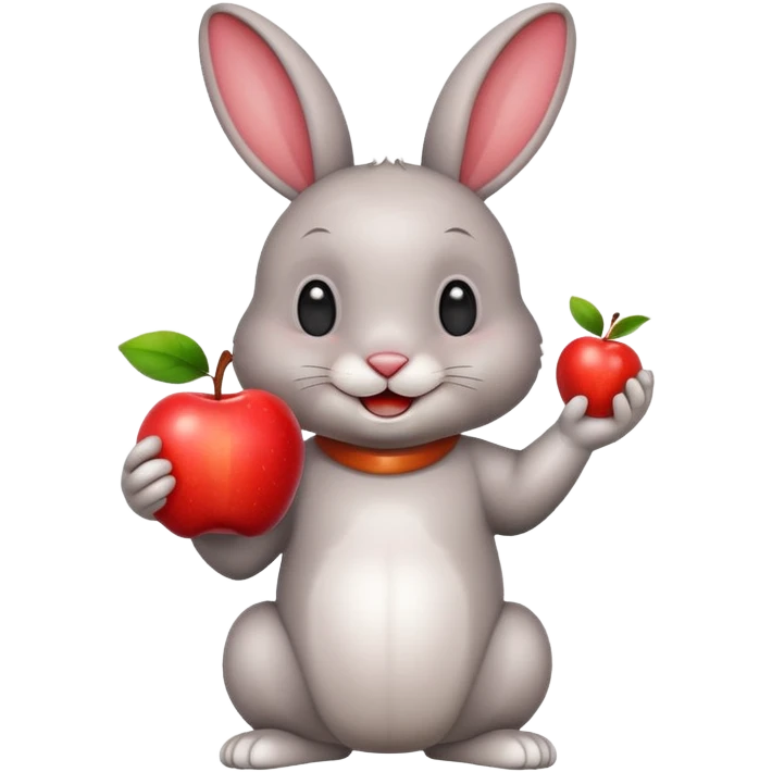 Happy rabbit same apple emoji  emoji