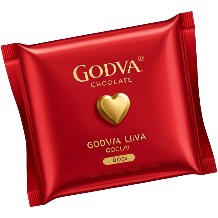 Godiva chocolate packet that is red emoji