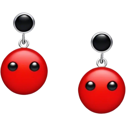 red earrings with five black spots emoji