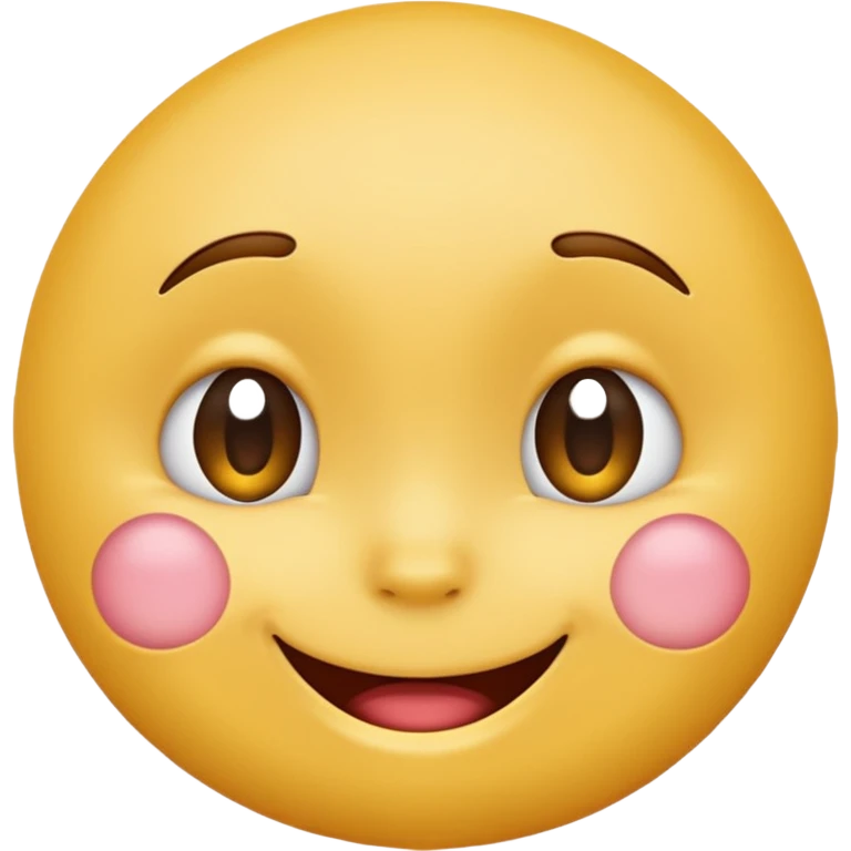 Emoji, yellow round smiling face, shy expression emoji