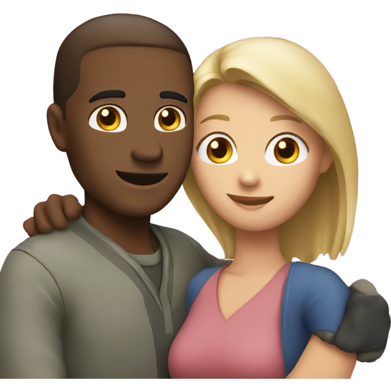 A man and Caucasian two women hugging emoji