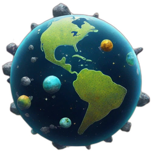 cool punk globe in space with clusters on it emoji