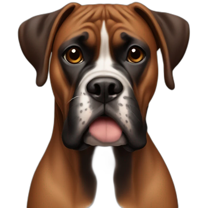 Brown and black boxer dog happy face emoji