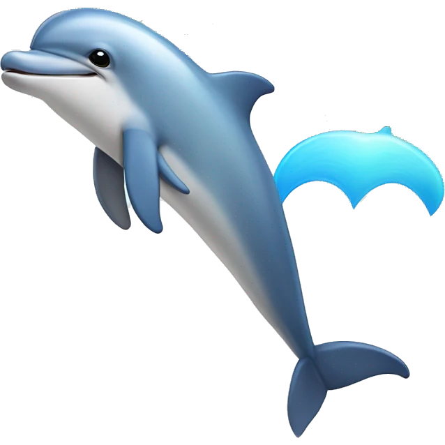 Dolphin with rainbows and poking it’s head out of the ocean  emoji