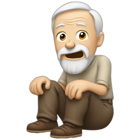 Pooping old man emoji