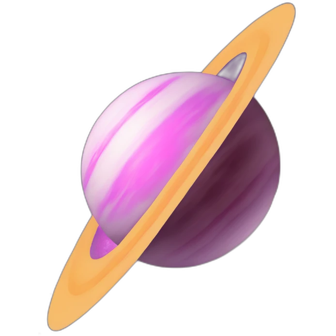Planet pink Saturn emoji