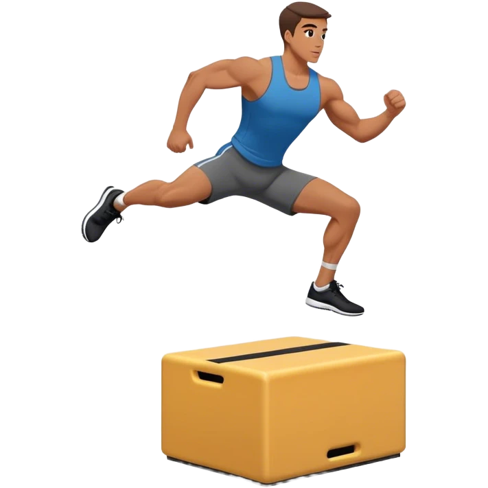 man jump onto plyo-box side-view emoji