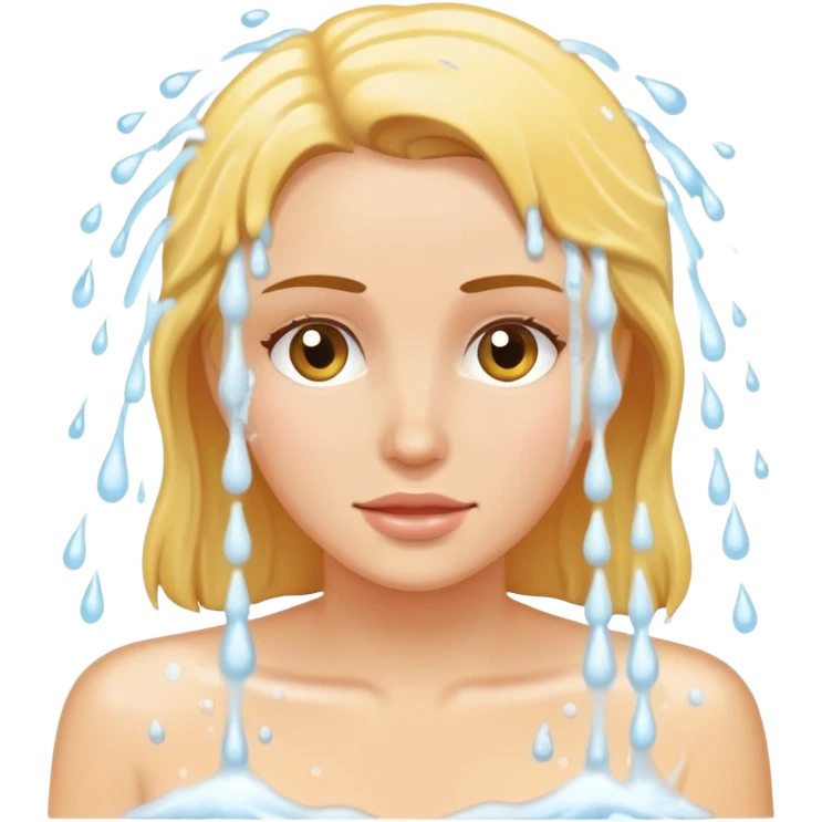 Woman washing in shower emoji